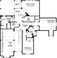 Jasper Home Upper Level Floor Plan - # 7019_U