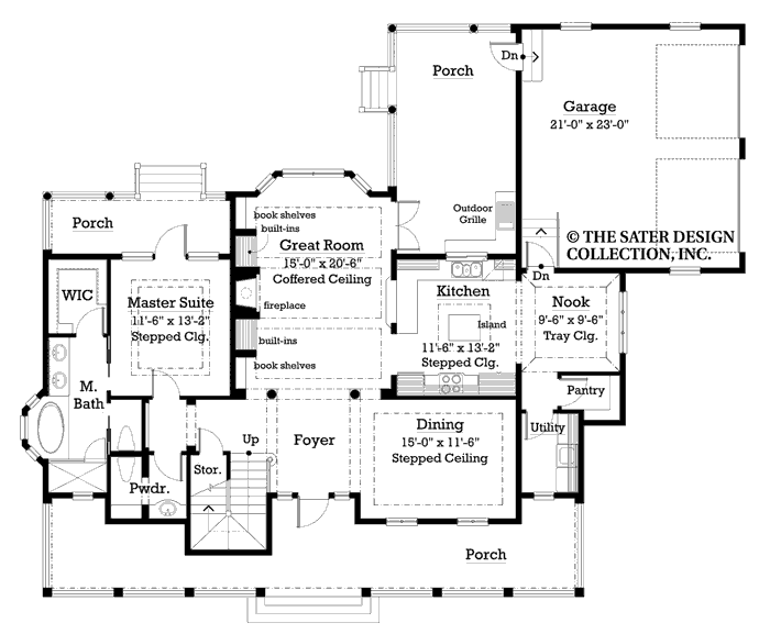 bakersfield-main level floor plan -plan# 7040
