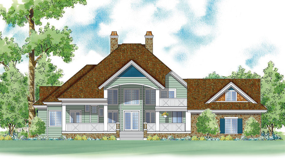 Monroe Home Rear Elevation View Plan # 7060