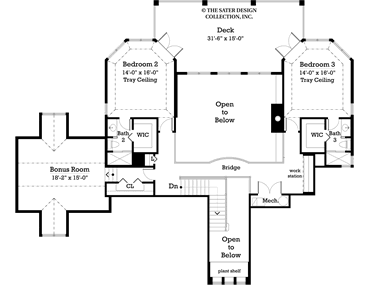 kennedy home - upper level floor plan - #7061