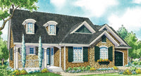Kensett- Front Elevation Render Image -Plan #7068