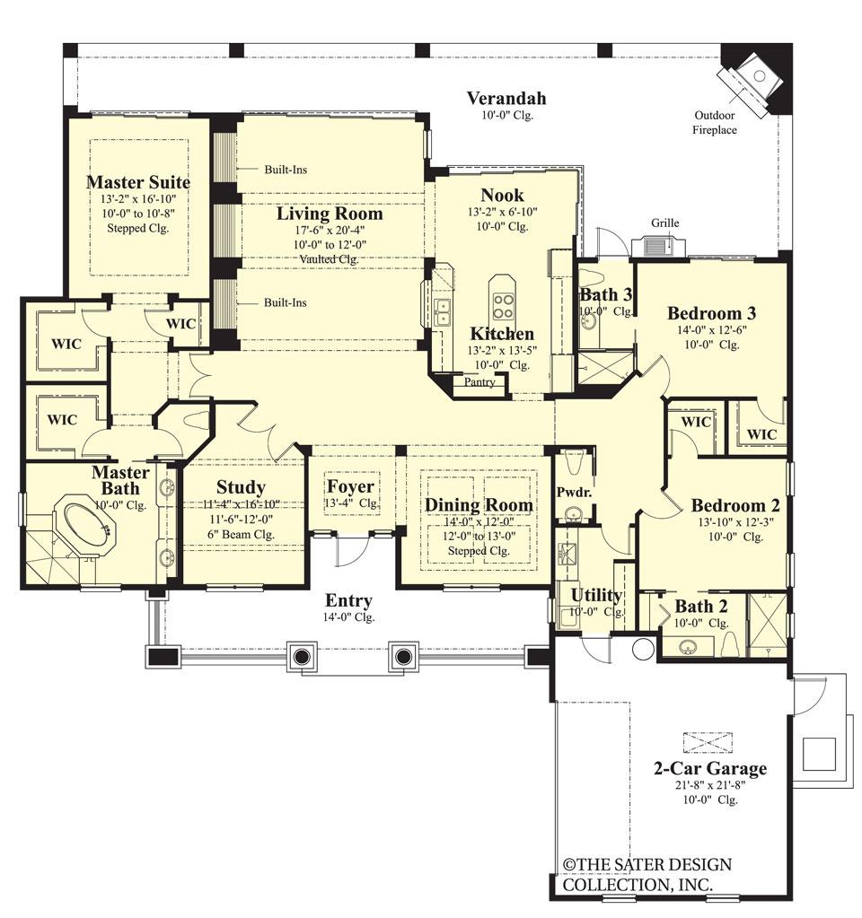 mapleton house plan, main level floor plan