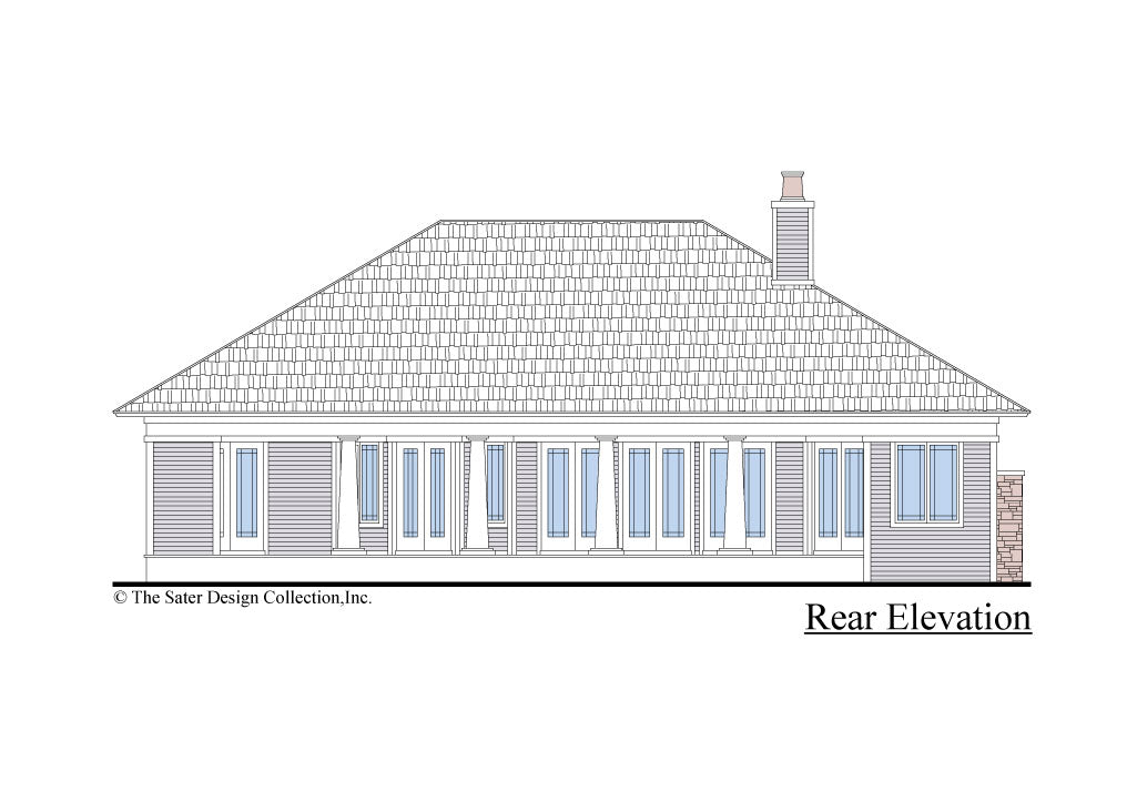 The Burroughs House Plan Rear Elevation