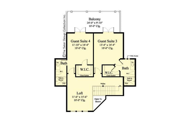 Farmhouse Home Plan-Upper Floor Plan