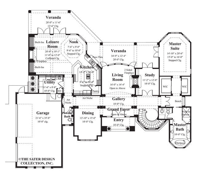 clarissant-main level floor plan-plan #8002