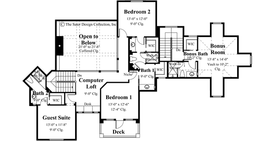 Berkley Home Upper Level Floor Plan -#8006