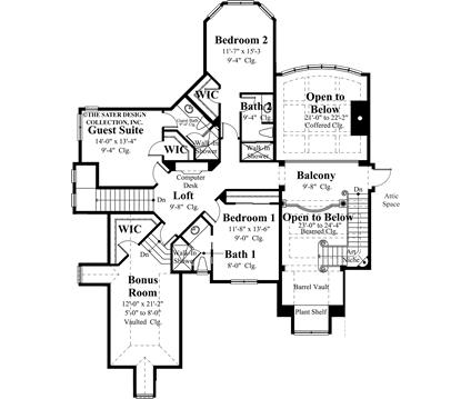La Riviere-Upper Level Floor Plan-#8011