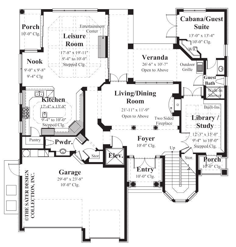 saint germain main level floor plan - plan # 8026