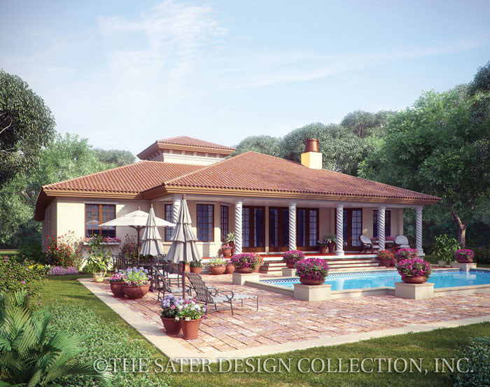 Mercato-Rear Elevation with Pool-Plan #8028