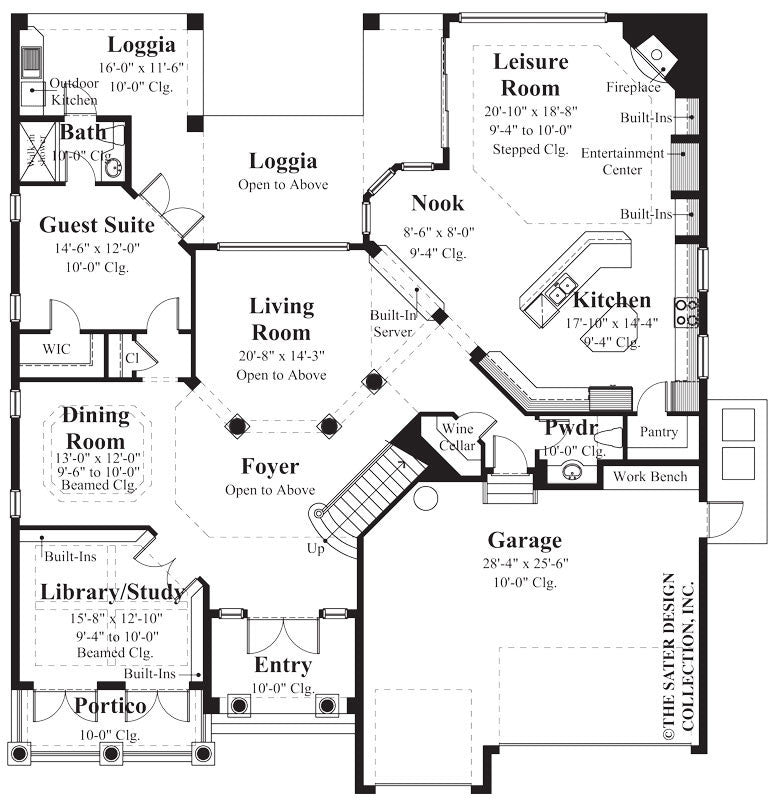 isabella home main level floor plan # 8033_u by sater designs