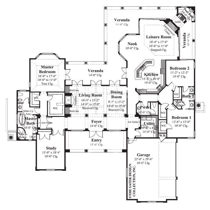bellini home main floor plan -plan #8042