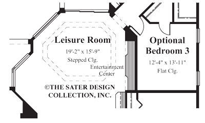 beauchamp optional bedroom 3 floor plan - plan #8044-opt.-bdrm-3