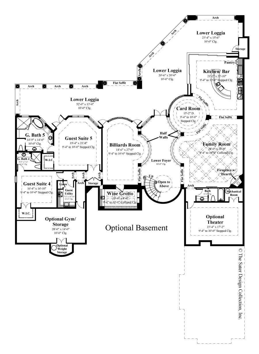 villa sabina optional basement floor plan