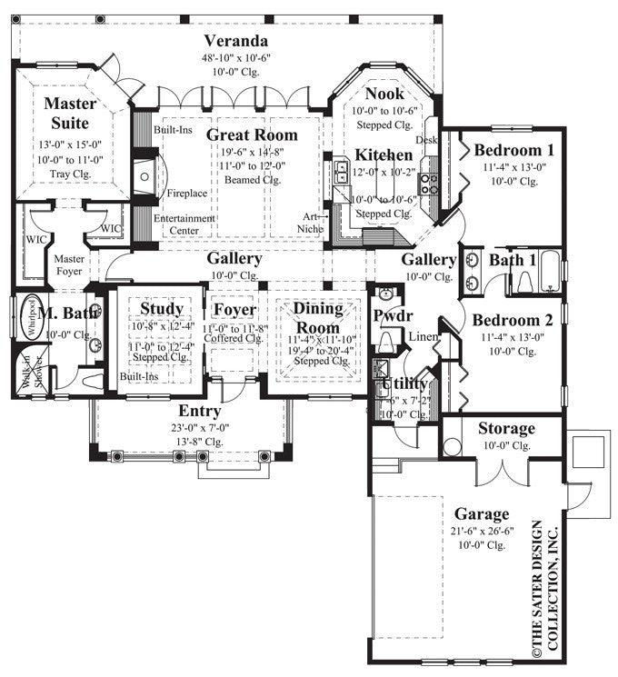 casina rossa- main level floor plan -plan #8071
