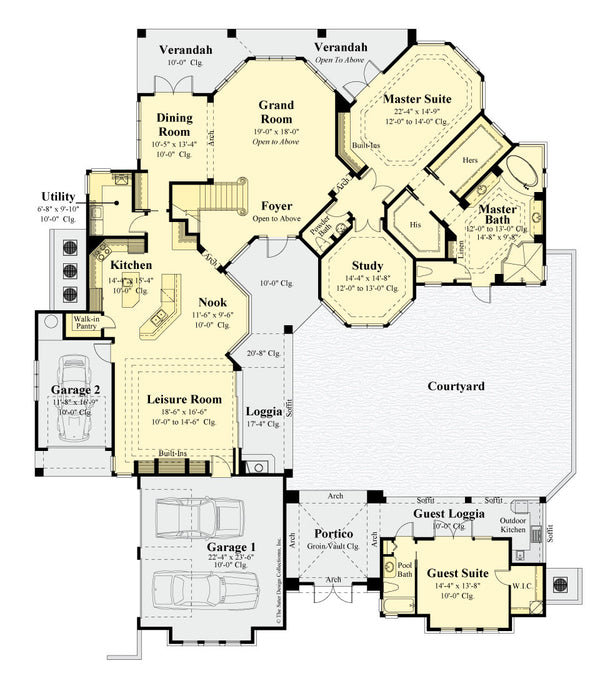 Monte Rosa home design first floor plan