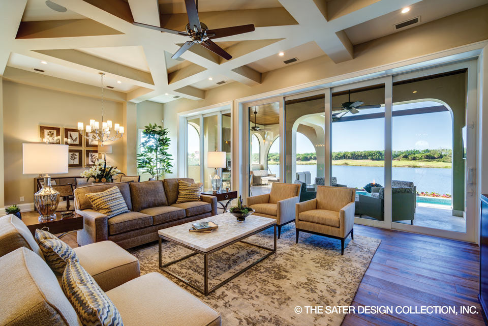 Anvard Luxury Villa House Plan living room with kitchen photo