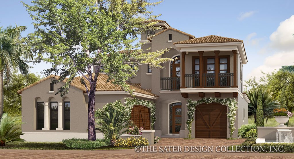 front view of tuscan style residence