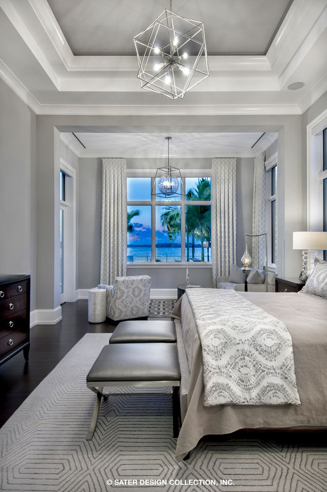 Waters Edge House Plan&#39;s master bedroom&#39;s sitting area