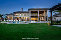 Waters Edge House Plan&#39;s rear elevation 